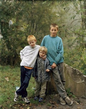POLAND. 2004. Upper Silesia. Zabrze. L-R: 'Patryk', 'Natalia', 'Damian'.