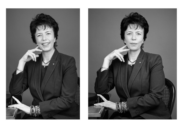 Gwen (after Hill & Adamson) digital version left, 5x4 film version right