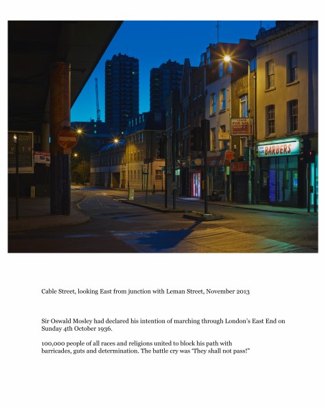 Cable Street, looking East from junction with Leman Street, November 2013