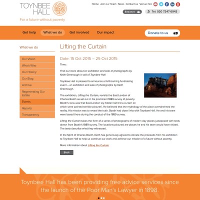 Toynbee Hall Events Blog